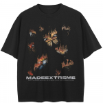 Streetwear drugelių grafikos juodi mar&scaron;kinėliai medvilniniai unisex vir&scaron;ūnės vasariniai mar&scaron;kinėliai trumpomis rankovėmis M juoda