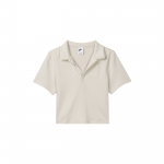 Nike Sportswear Essential vienspalviais trumpomis rankovėmis polo mar&scaron;kinėliai moterims &Scaron;viesiai raudonmedžio spalvos DV7885-104 M beige