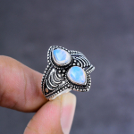 Natural Milky Opal Gemstone Handmade 925 Sterling Silver Gift Ring Size 8 r8h15