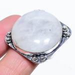 Natural Rainbow Moonstone Gemstone 925 Sterling Silver Gift Ring Size 6 j9r37