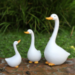 3x Ančių Statulėlės Gyvūnų Figūrėlės Rankdarbiai Mielos Kiemo Dekoracijos, Sodo Skulptūros Ūkio Namui TV