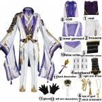 Anime žaidimas &bdquo;Genshin Impact Ayato Kamisato&ldquo; Cosplay kostiumų aksesuarų rinkinys - paltas, kelnės, perukas, uniforma, vyri&scaron;ki kostiumai, karnavaliniai vakarėlių drabužiai, Helovinui xs