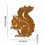 Metalo voverės plieno siluetas Metalo voverės siluetas lauko dekoracijos kuolas Ornamentas kiemas Menas Sodo skulptūra 28 X21cm