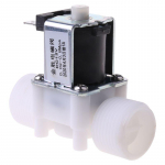1 vnt. 3/4 colio DC12V PP elektrinis solenoidinis vožtuvas su vandens valdymo perjungikliu balta