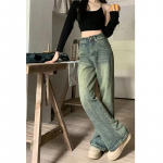 Vintažiniai moteri&scaron;ki džinsai plačiomis kojomis Harajuku Baggy džinsinės kelnės Didelės Grunge Streetwear Y2k rudens kelnės korėjieti&scaron;kos mados