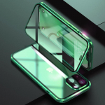 360 pilnas apsauginis magnetinis dėklas, skirtas iPhone 16 15 14 Plus 13 12 Mini 11 Pro Max dvipusis stiklas su fotoaparato objektyvo apsauginiu dangteliu For iPhone 16 Pro žalia