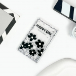 Juodos gėlės permatomos kortelės laikiklis Studento kortelės rankovė Prieigos kontrolė Autobusų kortelių dėklas Spyruoklinių virvių Kortelių dangteliai ID laikiklis