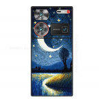 Dėklas ZTE nubia Z60 Ultra Starry Night Moon Odinis Telefono Dėklas Nubia Z50S Pro Mink&scaron;tas Silikoninis Buferis Telefono Dangtelis Nubia Z60 Z50 Ultra Fundas Nubia Z60 Ultra