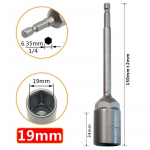 150 mm galinis raktas 1 vnt. adapteris chromo vanadžio plienas atsuktuvų antgalis