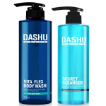Dashu Daily Vita Flex Cooling Men's Cleanser 300ml + All-in-one Body Wash 500ml, 1 set blue