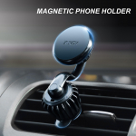 Universalus 360&deg; magnetinis automobilinio mobiliojo telefono laikiklis oro i&scaron;leidimo angos laikiklis su 2 metalinėmis plok&scaron;tėmis