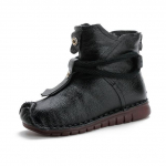 Natūralios odos Auk&scaron;tos kokybės auliniai batai Moteri&scaron;ki batai Nauji trumpi auliniai žieminiai purpuriniai pilki auk&scaron;takulniai batai 41 juoda