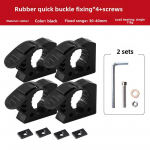 Visureigio kastuvo laikiklis: Greito atlaisvinimo guminis spaustukas transporto priemonės laikikliui 4 fixing clips + screws juoda