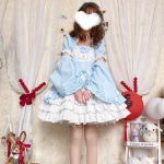 Vintažinė Lolitos suknelė moterims gotikinė Y2k pūstomis trumpomis rankovėmis laminuoti volanai mini suknelės kaspinas raukiniai princesės Vestidos XL