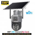 PIR saulės kamera 4G Sim Outdoor Dual Lens WiFi 8MP 4K IP Camara Saulės Panel CCTV V380 Pro Apsauga Apsauga Integruota baterija WiFi Cam