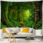 3D kra&scaron;tovaizdis mi&scaron;kas beržas mi&scaron;ko medžiai didelis gobelenas hipis siena gobelenas bohemi&scaron;kas papuo&scaron;ti gobelenas miegamojo fonas audinys W200xH150cm