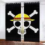 Monkey D Luffy Tamsinanti užuolaida, One Piece, Poliesteris, Animacinis, Tinka miegamajam, Vaikams, Suaugusiems, Kambario dekoravimui, Dovanoms 183x160cm&Grommet Top