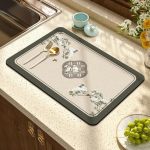 Naujas kini&scaron;kas virtuvės stalvir&scaron;io sugeriantis indų džiovinimo kilimėlis, prancūzi&scaron;kas diatomito purvo stalo vir&scaron;us, kavos aparato izoliuotas baro kilimėlis 30 * 40CM