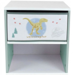 Chevet avec tiroir Dinosaures - Jurassic Word - FUN HOUSE - H.36 X L.33 X P.30 cm balta
