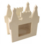 Tirelire - PW International - Ch&acirc;teau - Bois brut - 9.5x10.5x5 cm - Personnalisable