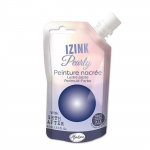 Peinture - Izink - Pearly - Bleu &eacute;lectrique - 80ml - Nacr&eacute; - Acrylique