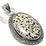 Natural Dalmation Jasper Gemstone 925 Sterling Silver Jewelry Pendant 2.64 i6q46