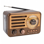 Ne&scaron;iojamas retro radijas Bluetooth garsiakalbis FM/AM radijo imtuvas su LED žibintuvėliu, palaiko TF kortelę, USB, AUX atkūrimą