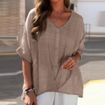 Moteri&scaron;ka naujausia vasarinė kasdienė lininė palaidinė, laisva palaidinė, pusės ilgio rankovėmis, užsegama sagomis, moteri&scaron;ka tunika, Blusas Femme drabužiai, dydis S-5XL S