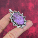 Purpurito papuo&scaron;alai, 925 prabos sidabro pakabukas, rankų darbo brangakmenių papuo&scaron;alai, dovanos žmonai, visi&scaron;kai naujas pakabukas 2.05 Inches violetinė