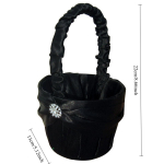 Nuotakos Juodas Krep&scaron;elis Gėlių Mergaitei su Kalnų Kri&scaron;tolų Dekoracija Žiedų Ne&scaron;ėjo Krep&scaron;elis Vestuvių Vakarėlio Dekoravimui juoda