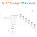Vyno papuo&scaron;alų ekspozicinis kabinetas LED ap&scaron;vietimo rinkinys 12V 3W LED prožektorius Ekspozicinės vitrinos Skaitiklio lentynos lempa Pritemdomas jutiklinis jutiklis 6pcs