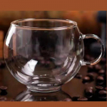 150/300ml Dvisienis stiklinis kavos puodelis su lėk&scaron;tutėmis ir &scaron;auk&scaron;teliu, kar&scaron;čiui atsparus espreso puodelis su rankena, puodelis, gėrimų indai, pieno puodelis 150ml