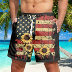 Men's Independence Day print lace-up shorts Casual pants XXL