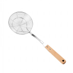 Nerūdijančio plieno vorų sietelis, nuskutimo &scaron;auk&scaron;tas su medine rankena kepimui ir maisto gaminimui virtuvės reikmenims S