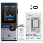 FNIRSI GC-03 3-IN-1 Elektromagnetinės spinduliuotės detektorius, Elektrinio ir magnetinio lauko stipris, RF galia, NR+EF+MF Temperatūros monitorius juoda