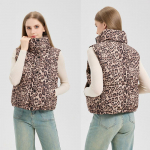 Lengva trumpa leopardo ra&scaron;to liemenė moterims - Nauja tendencija liekninanti mada &Scaron;imtas &scaron;velni patvari striukė 2XL chaki