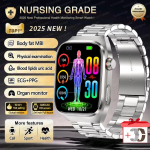 2025 Naujas Kraujo Lipidų &Scaron;lapimo Rūg&scaron;ties Gydymo I&scaron;manusis Laikrodis Vyrams EKG+PPG &Scaron;irdies Ritmas Sportas HD Skambutis Sveikatos Stebėjimas Samsung I&scaron;maniajam Laikrodžiui Silver Steel 2A