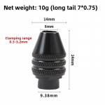 Mini beraktis gręžimo griebtuvas 0,3&ndash;8 mm savaime susiveržiantys elektriniai grąžtai įvorės tvirtinimo įrankiai 1/4 colio &scaron;e&scaron;iakampio koto greito keitimo keitiklis 0.3 -3.4mm