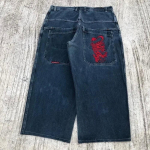 ZYLLO Gatvės Hip-hop Laisvalaikio Laisvi Y2K Tiesūs Plačių Kojų Kelnės Vyrams Amerikieti&scaron;ko Retro Harajuku Mados Punk Oversized Džinsai Moterims S