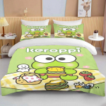 10 dydžių Sanrio Keroppi margintas patalynės komplektas Animacinis Anime antklodės užvalkalas užpildu antklodė pagalvės užvalkalas Berniukams Mergaitėms Vaikams Suaugusiems Karali&scaron;kas Dovana AU Double 180x210cm
