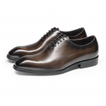 Vintažiniai itali&scaron;ki vyri&scaron;ki vestuviniai bateliai Natūrali oda Rankų darbo Brogue Wingtip Oxford batai Juodi Rudi Formalūs batai vyrams 38 juoda