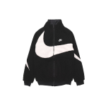 Nike Big Swoosh Logo Sherpa Fleece &Scaron;ilta striukė su apykakle Vyri&scaron;ki vir&scaron;utiniai drabužiai Juoda balta DH2474-011 XS