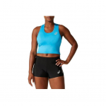 Asics Bėgimo Sportinė Liemenė Patogi Laisvalaikio Sportiniai Vir&scaron;utiniai Drabužiai Moterims Mėlyna 2092A246-403 XS