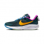 Nike Star Runner 4 Patogūs, paprasti, smūgius sugeriantys, patvarūs, žemo ūgio bėgimo bateliai vaikams, žali, violetiniai, DX7614-300 28
