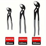 3 dalių vandens siurblio replių rinkinys, 8 colių, 10 colių ir 12 colių greito atleidimo griovelinių jungčių replių rinkinys, kaltas i&scaron; CRV plieno