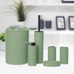 6 Pieces Bathroom Accessories Set Supplies Easy to Clean Home Apartment Use Soap Dish Morandi Green gray
