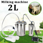 2L elektrinė melžimo ma&scaron;ina, ne&scaron;iojama nerūdijančio plieno melžimo ma&scaron;ina avims EU Plug