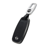 SKYBELL Natūrali oda Nissan X-Trail T33 Sakura B6 Nissan Suderinamas Aliuminio lydinio raktų dangtelis Raktų dėklas I&scaron;manusis raktas (Juoda) juoda