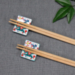 Stilingas Kutani Ware Porinis Lazdelių Laikiklių Rinkinys su Drakono Keraminiais Stalo Įrankiais Pagamintas Japonijoje Dizainas, Laikiklis,