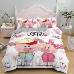 Animacinis Mielas Par&scaron;elis Patogus Antklodės Užvalkalas Pagalvės Užvalkalas Patalynės Komplektas Vaikų Miegamojo Dekoravimas Namų Tekstilė 70x133cm 2pcs